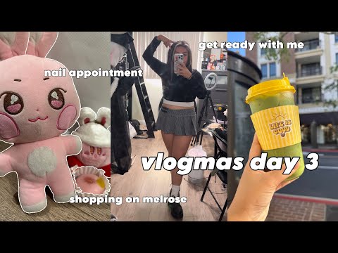 VLOGMAS DAY 3 🎄: get ready with me, unboxing go pro, shopping + haul