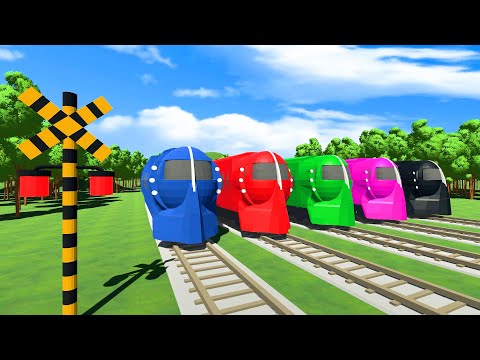 【踏切】でこぼこ線路を走る特急電車ラピート【カンカン】 | 踏切アニメ Railroad Crossing Animation