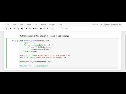 Day 15 : Python Program to find all perfect squares in a given range