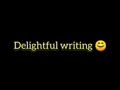 Delightful writing 😊