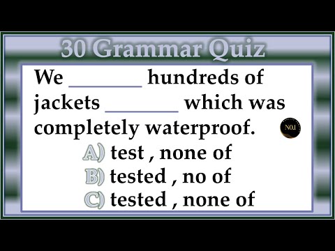 30 Quiz - Grammar | Mixed Tenses Test - English Grammar Quiz | No.1 Quality English