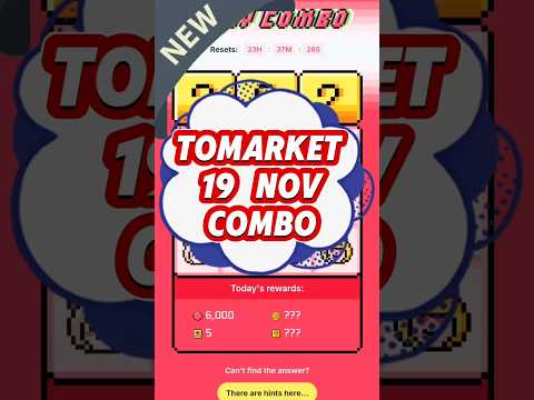 Tomarket Airdrop Combo 29 November | Tomarket Daily Combo Today | Tomarket listing confirm