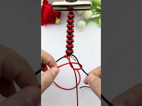 Butterfly rope braiding skills sharing Simple braiding bracelet tutorial Hand-woven zero-based t