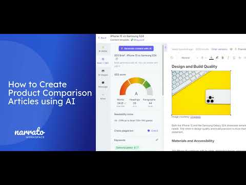 How to Effortlessly Create Product Comparison Articles with Narrato AI: A Step-by-Step Guide