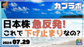 【カブラボ】7/29 日本株 急反発！ これで下げ止まりとみていいのかどうか考察します！