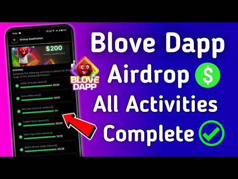 Blove Dapp Airdrop Activities Complete ? Blove dapp project activities complete