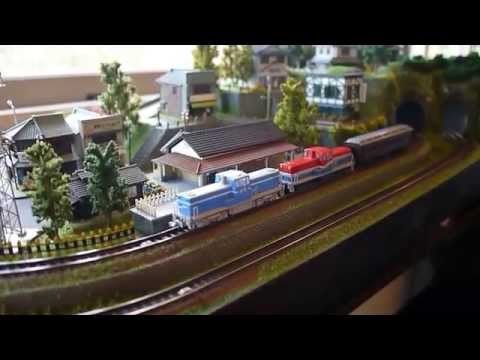 N scale 70cm*40cm mini model train layout