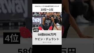 【2022ｰ2023】NBA選手の年俸ランキングTOP10【八村塁は！？】#shorts