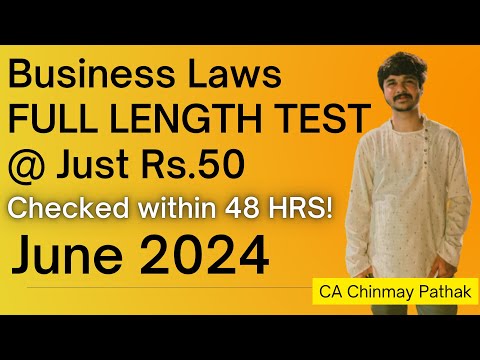 June 24 - BUSINESS LAWS TEST PAPER @ Rs.50 #cafoundation #businesslaw