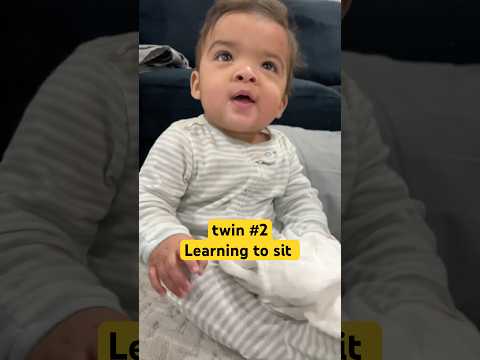 twin 2 learning to sit #baby #twinmommy #twins #funny #raisingtwins