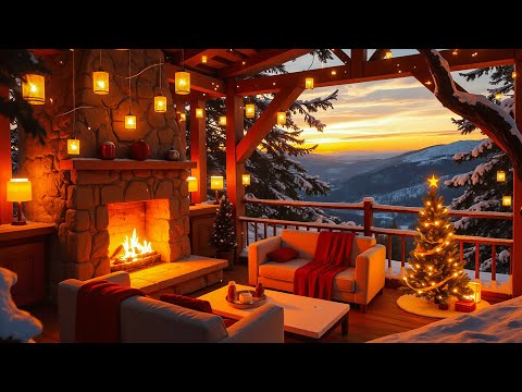 Soft Jazz Music On A Peaceful Winter Day ❄Fireplace Crackling And Fire Sounds To Relax