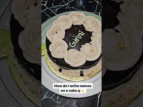 How do I write names on a cake👆 #ytshorts #cake #Dreamycakehouse #chocolatecake #viral