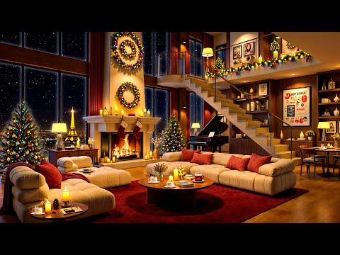 Christmas Jazz 2025 🎄 Luxury Apartment Ambience in Paris 🌃 Tender Piano Jazz Music for Relax & Sleep