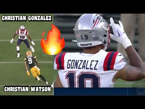 ‘ROOKIE’ Christian Gonzalez Vs Christian Watson 😳 Patriots Vs Packers NFL Preseason Highlights