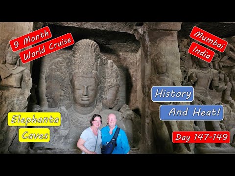 We Tour Mumbai Elephanta Island Caves - Amazing Sites with Stairs and Heat!