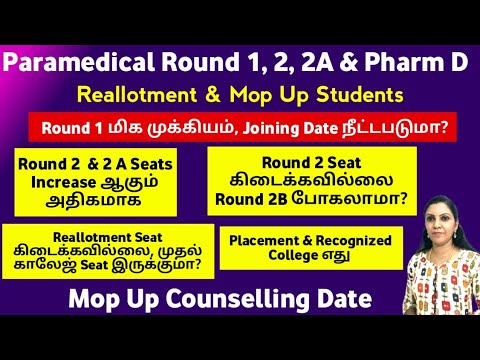 🔊 Round 1& Round 2 Students Important Instructions 🔊 Mop Up Counselling Date 2024