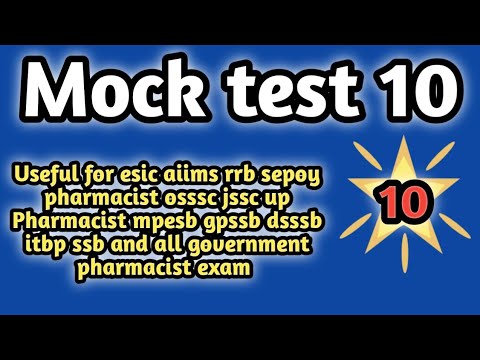 mock test10 forgovernmentpharmacistexam preparation#rrbpharmacistexam#ossscpharmacistandmphwexam2024