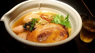 行列のできる銀座の名店！【麺処銀笹】一番人気『銀笹塩ラーメン＆味付玉子』が極上の味だった！東京・銀座