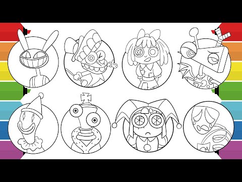 The Amazing Digital Circus Coloring Pages | Pomni Jax Ragatha Gangle Kinger Zooble Caine | NCS Music