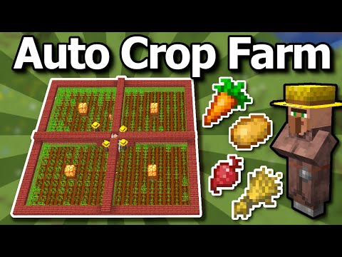 Minecraft Villager Auto Crop Farm Tutorial -  Potato Wheat Carrot Beetroot