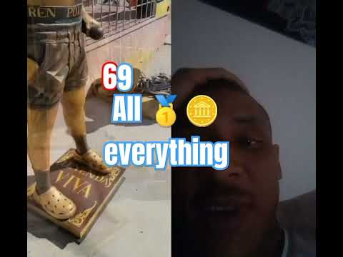 69 outrageous All gold Statue.. Costs?? #handmade #custom #art #6ix9ine