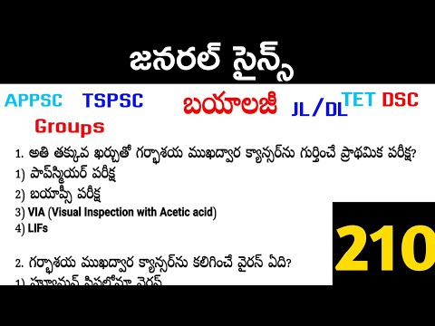 General Science Biology Practice Bits in Telugu | General studies practice bitbank telugu - 210