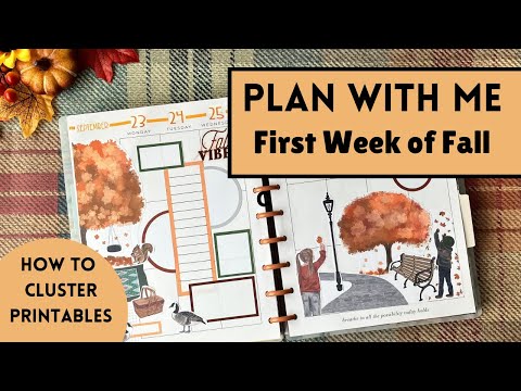 PLAN WITH ME | First Week of Fall | PlanIt Darbi | Clustering printables to make scenes