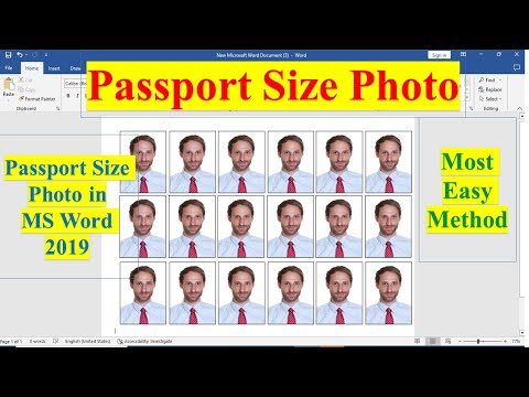 How to Create Passport Size Photo in MS Word | Printable Passport Size Photo in MS Word 2019