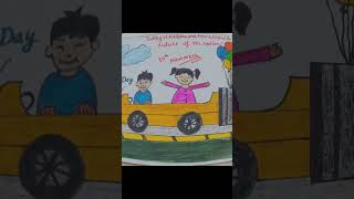 Children's day poster#easy children's day drawing for kids file project #art #drawing