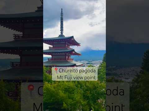 Iconic Chureito Pagoda on hilltop facing Mt Fuji, catch some breath-taking scenic views !!