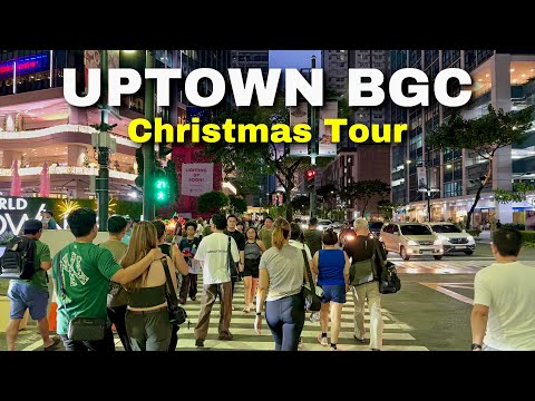 Uptown BGC Christmas Tour 2024 | Evening Walk Through Uptown Mall, Mitsukoshi & Festive Streets