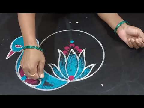 Sankranti muggulu,Pongal rangoli designs,Pongal kolam,Rangoli designs for sankranti,Peacock rangoli.