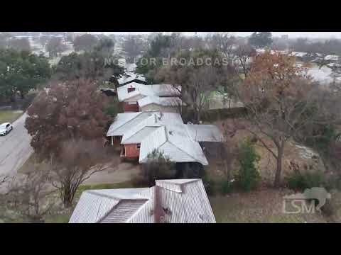 01-09-2025 Fort Worth, TX - Layer of sleet has blanketed houses - Wintry Weather - Drone