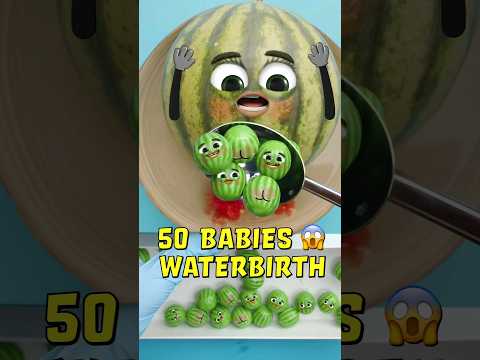 50 BABIES Waterbirth😱 - Melon fruitsurgery ends BAD🥹❤️‍🩹 #fruitsurgery #shorts #cute #asmr