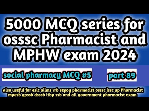 5000MCQseriesforossscpharmacistandmphwexam2024#hecpmcq#railwaypharmacistexam2024#dsssbpharmacist2024