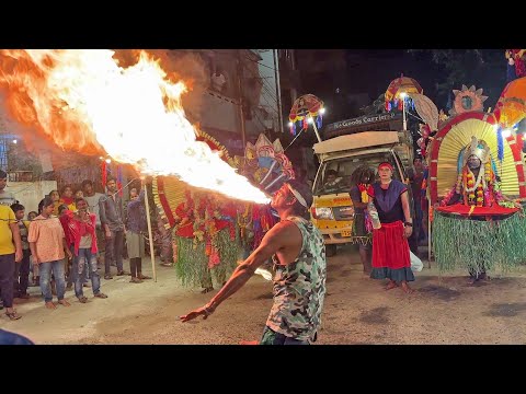 Crazy Fire Stunts Dance in Ganesh Nimajjanam | Ganesh Nimajjanam 2024 | Hyderabad Ganesh Nimajjanam