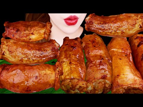 ASMR SMOKED BEEF LARGE INTESTINES DAECHANG, CHEESE BALL EATING SOUNDS MUKBANG 먹방 咀嚼音