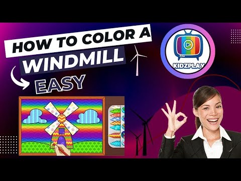 How to color a windmill easy🎐 || coloring tutorial for kids || Kids coloring book