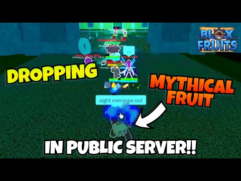 Dropping Legendary & Mythical Fruits in a Public Server!! (Blox Fruits)