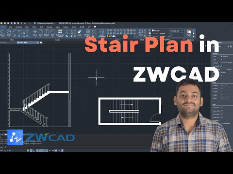 Making stair plan using ZWCAD (AutoCAD alternative)