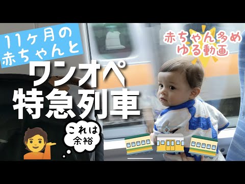 １１カ月の赤ちゃんと特急列車【ワンオペ】　姉と甥っ子に会いに行く　後半赤ちゃん多めのゆる動画