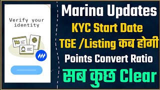 Marina KYC Start Date & Listing Date || Marina All New Updates || Crypto Arun Hindi