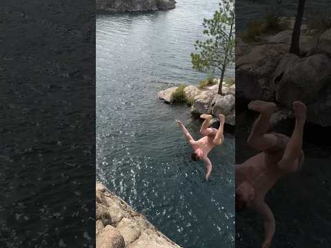 Front flip cliff jump