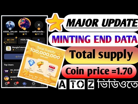 Major token সবাই 100$ পাবে | major listing data | major token new update |  major all new update