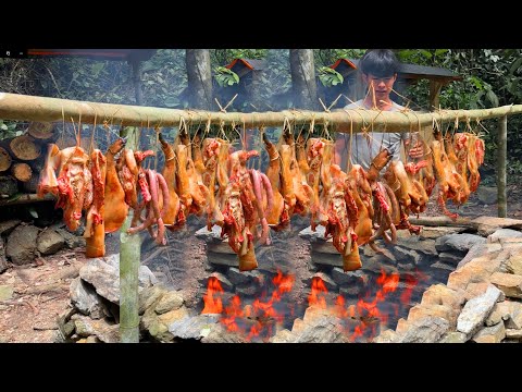 How To Make Smoked Pork From a Wild Boar Preserve year round, Garden 2 Year Off Grid Cabin in Forest