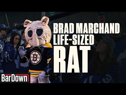 TROLLING LEAFS FANS IN A HUMAN-SIZED BRAD MARCHAND RAT COSTUME