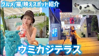 【沖縄旅行/ウミカジテラス】昼も夜も魅力的なおすすめ観光スポット！人気グルメ・カフェと絶景の映えスポットを紹介。猫もお出迎えしてくれます🐈瀬長島ウミカジテラスが最高すぎた！