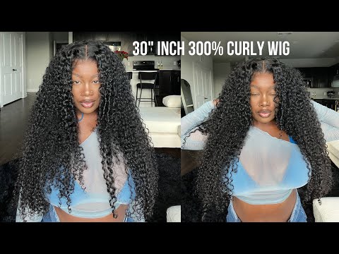 The Thickest 30 INCH Curly HD Lace Wig Install 300%  DENSITY Tutorial ft.Asteria Hair