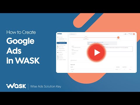 How to create a Google ad in Wask ?