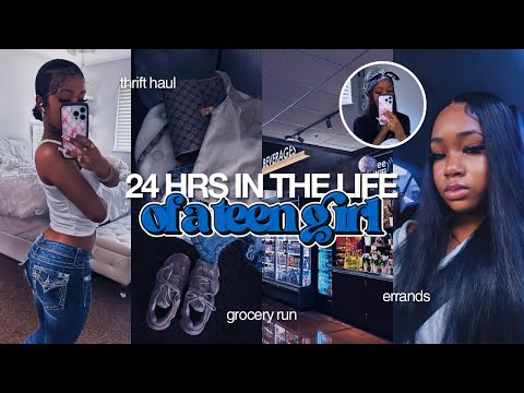 24HRS IN THE LIFE OF A TEEN GIRL | thrifting, passport pic, grocery run, editing